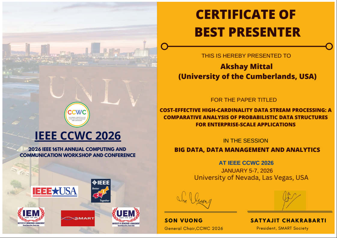 IEEE CCWC 2026 Best Presenter award